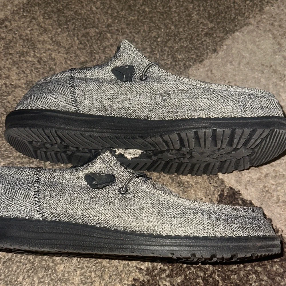 Hey Dude Men's Black and Gray Loafers - Picture 2 of 4